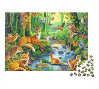 Animales del Bosque Puzzle de 1000 Piezas Papel para Adultos Escena de Arroyo Juego de Puzzle 1000 Piezas 70x50cm/1000pcs
