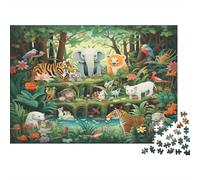 Animales del Bosque Rompecabezas 1000 Piezas con Colores Vibrantes Puzzle Terapia De Arte para Pasatiempos En Casa como Cita En Casa 38x26cm/1000pcs