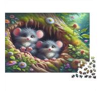 Animales del Bosque Rompecabezas de Papel 1000 Piezas Entrenamiento Mental para Adultos Escena de madriguera de ratón Rompecabezas de Papel Decoración educativa 70x50cm/1000pcs