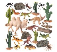 Animales del Desierto,24 Piezas Manualidades Plantas Set Juego - Figuras realistas de Animales para paisajes en Miniatura,para Niños y Niñas Hogar Dormitorio Salón Estantería Mesa Accesorios B