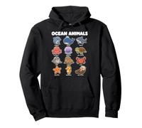 Animales del Océano Delfín Tiburón Ballena Lindo Gráfico Sudadera con Capucha