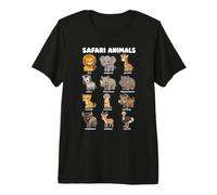 Animales del Safari Carta Lindo Dibujos Animados Arte para Camiseta Premium