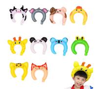 Animales, diademas inflables, 10 globos Hair Hoop Perfect for Birthday Party, Carnival, Dress Up, Fun Costume Accessories, Party Favors for Kids and Adults, 10 Pieces