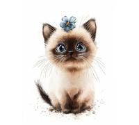 Animales Diamond Painting, Manualidades Adultos 5D DIY Dibujos con Diamantes, Punto de Cruz, Gemas Artesanía Regalo para Niños Principiantes, Decoración la Pared del Hogar 60x80cm (Flores) A-50