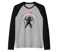 Animales Divertido Trash Heavy-Metal Rock Música Metalhand Camiseta Manga Raglan