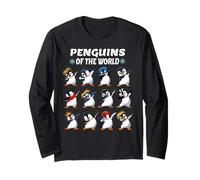 Animales Divertidos Gráfico Pingüinos del Mundo Amante De Los Manga Larga