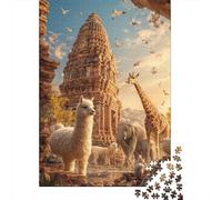 Animales Exóticos Puzzle de 1000 Piezas Papel para Adultos Ruinas Misteriosas Juego de Puzzle 1000 Piezas Relajante Familiar Decoración Regalo 70x50cm/1000pcs
