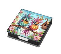 Animales Gema de cuero Arte Sticky Note Sporter Pintura Gema Memo Pader Kit Mosaic Kit Mosaico Post It Dispenser Diamond Art Box con 160 hojas de papel para adultos principiantes
