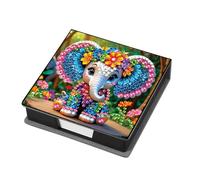 Animales Gema de cuero Arte Sticky Note Sporter Pintura Gema Memo Pader Kit Mosaic Kit Mosaico Post It Dispenser Diamond Art Box con 160 hojas de papel para adultos principiantes