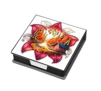 Animales Gema de cuero Arte Sticky Note Sporter Pintura Gema Memo Pader Kit Mosaic Kit Mosaico Post It Dispenser Diamond Art Box con 160 hojas de papel para adultos principiantes