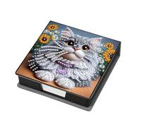 Animales Gema de cuero Arte Sticky Note Sporter Pintura Gema Memo Pader Kit Mosaic Kit Mosaico Post It Dispenser Diamond Art Box con 160 hojas de papel para adultos principiantes