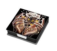 Animales Gema de cuero Arte Sticky Note Sporter Pintura Gema Memo Pader Kit Mosaic Kit Mosaico Post It Dispenser Diamond Art Box con 160 hojas de papel para adultos principiantes