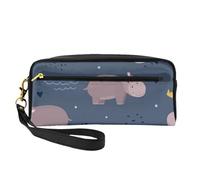 Animales hipopótamo, Bolsa de Maquillaje Bolsa de cosméticos Bolsa de Aseo de Viaje portátil Estuche de Cuero para Mujeres y niñas