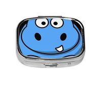 animales hipopótamo, Pastillero cuadrado para bolsillo o monedero, pequeño contenedor de pastillas, organizador de pastillas de viaje