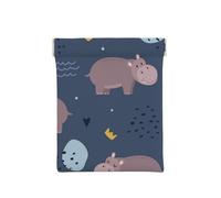 Animales hipopótamo, Squeeze Top Wallet Bolsa de Almacenamiento para Mujer Monedero pequeño Bolsa de Cambio
