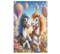 Animales Horse Puzzles 1000 Piezas para Adolescentes Puzzle de Madera Creativo Juego Familiar Nivel de Dificultad Puzles Desafíos 78 × 53 cm