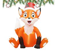 Animales inflables de Navidad con gorro de Papá Noel, con iluminación LED y decoración grande de 183 cm, decoración de animales de jardín de Navidad, para oficina, año nuevo, escuela, apartamento