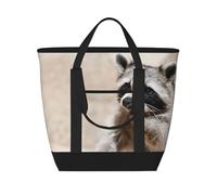 Animales inteligentes Mapache Naturaleza,Bolsas de almuerzo de gran capacidad, bolsa de mano térmica para mujeres, hombres, trabajo, picnic, viajes.