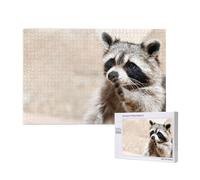 Animales Inteligentes Mapache Naturaleza,Rompecabezas de Madera de 1000 Piezas para Adultos y Adolescentes.