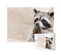 Animales Inteligentes Mapache Naturaleza,Rompecabezas de Madera de 500 Piezas, Juego Familiar, Rompecabezas para Adultos, Adolescentes, decoración del hogar