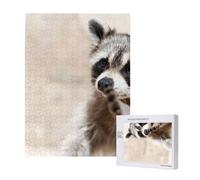 Animales Inteligentes Mapache Naturaleza,Rompecabezas de Madera de 500 Piezas para Adultos y Adolescentes.