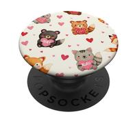 Animales Lindos Acuarela Corazones diseño Estampado PopSockets PopGrip Adhesivo