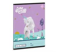 Animales Lindos: Cuaderno de líneas con diseño de unicornio - desde 4° grado, A5