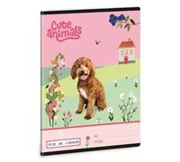 Animales Lindos: Cuaderno de líneas con patrón de perro - 3° grado, A5