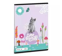 Animales Lindos: Cuaderno liso con patrón de gatitos - A5