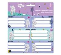 Animales Lindos: Etiqueta de cuaderno con unicornio - 3 x 6 unidades