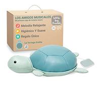 Animales musicales de Little Big Friends | Caja de música para bebé | Peluche de animal musical | Fácil de limpiar | Tejido suave | La tortuga Emilia