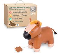 Animales musicales de Little Big Friends | Caja de música para bebé | Peluche de animal musical | Fácil de limpiar | Tejido suave | El caballo Carlos