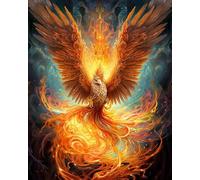 Animales Paint by Numbers Pintura por Números,Ave Fénix,pintura al óleo para adultos principiantes con pinceles y kits de pinturas acrílicas,40x50cm sin borde