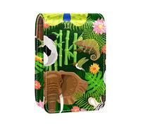 Animales, panda, pavo real, tigre, elefante, loro, brillo de labios, estuche portátil para lápiz labial, mini caja de almacenamiento de lápiz labial, estuche organizador de viaje con espejo para mujer, Varios colores, 9.5x2x7 cm/3.7x0.8x2.7 in