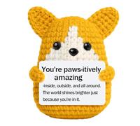 Animales Positivos de Amigurumi,Muñeco Perrito Inspirador para Rellenar Huevos de Pascua - Animal de Peluche a Crochet - para Mamá, Papá, Amante de Mascotas, Mujeres, Hermana, Colegas, Hija, Hijo, Ami