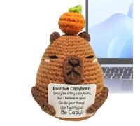 Animales positivos de ganchillo - Capybara Crochet Inspirador Animales de Peluche,Juguetes de Peluche Decorativos y Lindos con Tarjeta de Inspiración para Mujeres, Hombres, Colegas y Amigos