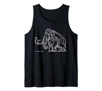 Animales prehistóricos de la Edad de Hielo del Arte Lineal de mamut lanudo Camiseta sin Mangas