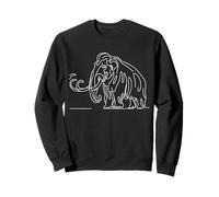 Animales prehistóricos de la Edad de Hielo del Arte Lineal de mamut lanudo Sudadera
