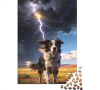 Animales Puzzle 1000 Piezas Cartón Puzzle Grande Adulto Difícil Collie fronterizo Puzzle Familiar Regalo Original 38x26cm/1000pcs
