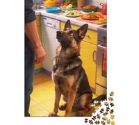 Animales Puzzle 1000 Piezas Cartón Puzzle Grande Adulto Difícil Pastor alemán Coleccionable Navidad 70x50cm/1000pcs