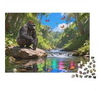 Animales Puzzle 1000 Piezas Cartón Puzzle Grande Adulto Relajarse gorilas Coleccionable Regalo 70x50cm/1000pcs