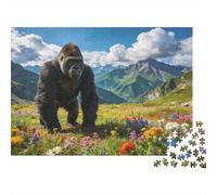 Animales Puzzle 1000 Piezas Cartón Puzzle Grande Adulto Relajarse gorilas Puzzle Familiar Padres E Hijos 38x26cm/1000pcs