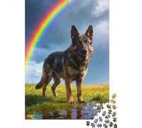 Animales Puzzle 1000 Piezas Cartón Puzzle Grande Adulto Relajarse Pastor alemán Coleccionistas Regalo 52x38cm/1000pcs
