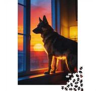 Animales Puzzle 1000 Piezas Cartón Puzzle Grande Adulto Relajarse Pastor alemán Coleccionistas Regalo 52x38cm/1000pcs