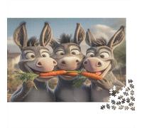 Animales realistas Tema Burro Rompecabezas 1000 Piezas Papel para Adultos Entrenamiento Cerebral Decoración educativa hogar 38x26cm/1000pcs