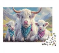 Animales Rurales 1000 Piezas Rompecabezas de Papel para Adultos Entrenamiento Mental Puzle de Papel Vaca decoración Pared Regalo 70x50cm/1000pcs