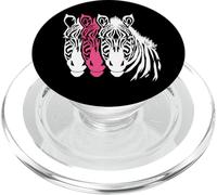Animales Salvajes africanos - Cebra Blanca Rosa PopSockets PopGrip para MagSafe