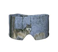 Animales salvajes con estampado de lobo,Máscara para ojos con bloqueo de luz y protección ocular completa para dormir, orejeras y ojos.