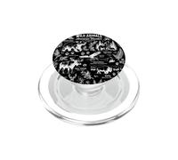 Animales Salvajes de la Frontera Americana Vintage Sketch Collage PopSockets PopGrip para MagSafe