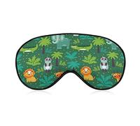 Animales salvajes en la jungla Máscara para dormir León Jirafa Elefante Venda para los ojos para dormir Cubierta de máscara de ojos opaca elástica para dormir toda la noche Viajes y siestas
